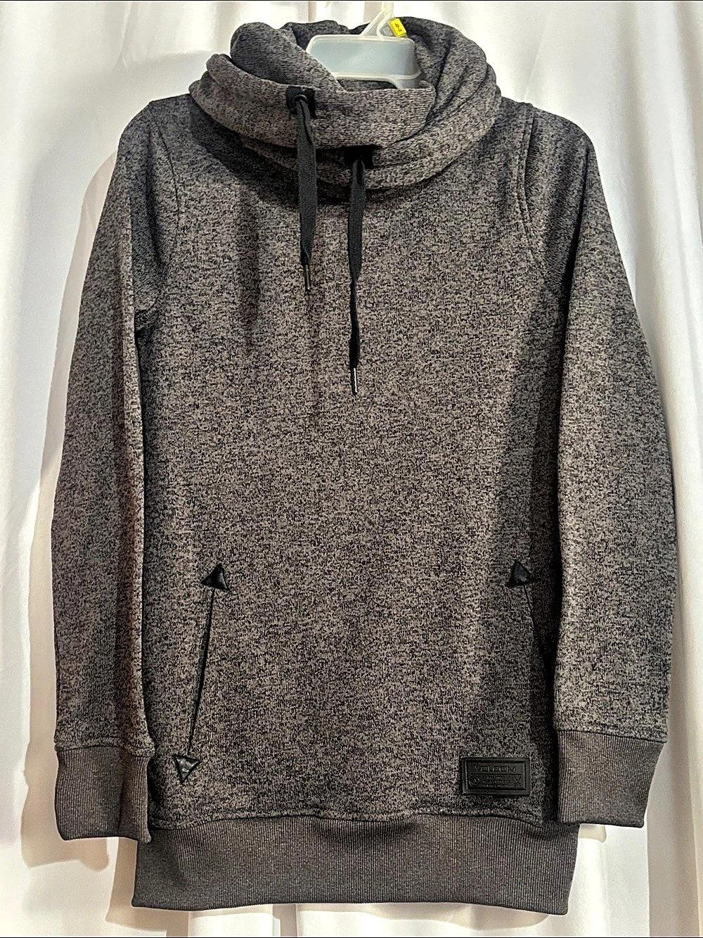 Volcom Women’s Tower Cowl Neck Pullover Fleece Hoodie Grey Small NWOT - Picture 1 of 14